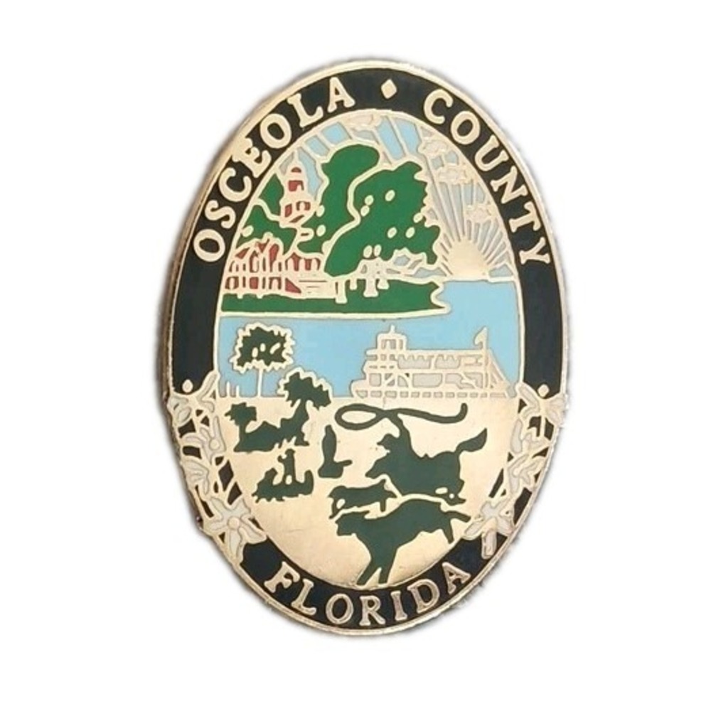 Osceola County Florida Travel Souvenir Enamel Hat Lapel Pin Pinback Tie Tac